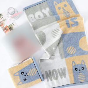 ( 34-74CM ) Cute Cat Pattern Cotton Towel Soft Bath Towel Rectangle Towel Sweat towel Soft Water Absorption Towel Student towel For Childrens Towel or Adult Towel