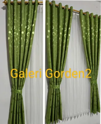 PROMO GORDEN EMBOSS PONI RENDA KRISTAL HIJAU POKAT KORDEN MINIMALIS JENDELA PINTU`TERLARIS