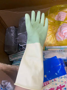 Găng Tay Cao Su Rửa Chén Bát Siêu Hai Màu - Màu Xanh Size S M L - GIAO NGẪU NHIÊN MÀU