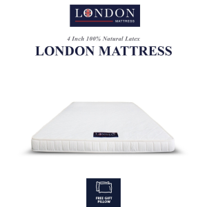 LONDON MATTRESS | London Mattress 4 Inch 100% Natural Latex Medium Mattress (Single) (Tilam Bujang)