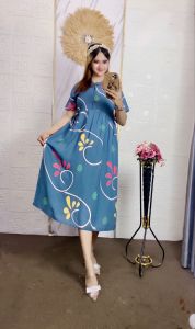 Daster Wanita Jumbo Busui Friendly Lengan Pendek LD 120 Rayon Adem Terbaru 2024 Kekinian | Dress Viral Tiktok