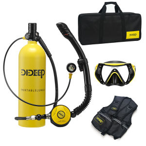 【NEW】DIDEEP X5000 Plus Set Snorkeling Portabel Kapasitas 2L dengan Tangki Scuba Portabel dan Rompi Selam - Aksesoris Snorkeling Bawah Air