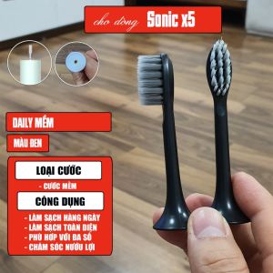 Cho dòng máy Sonic x2 x3 x5 x7 Set 2 đầu thay bàn chải đánh răng điện Minh House