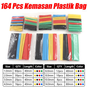 CASTA Heat Shrink Tube Kit Tabung Penyusutan Panas Isolasi Kabel Listrik 164 328 530 Pcs Multi Warna Ukuran Campur Tahan Panas Perbaikan Kabel Motor Mobil Elektronik