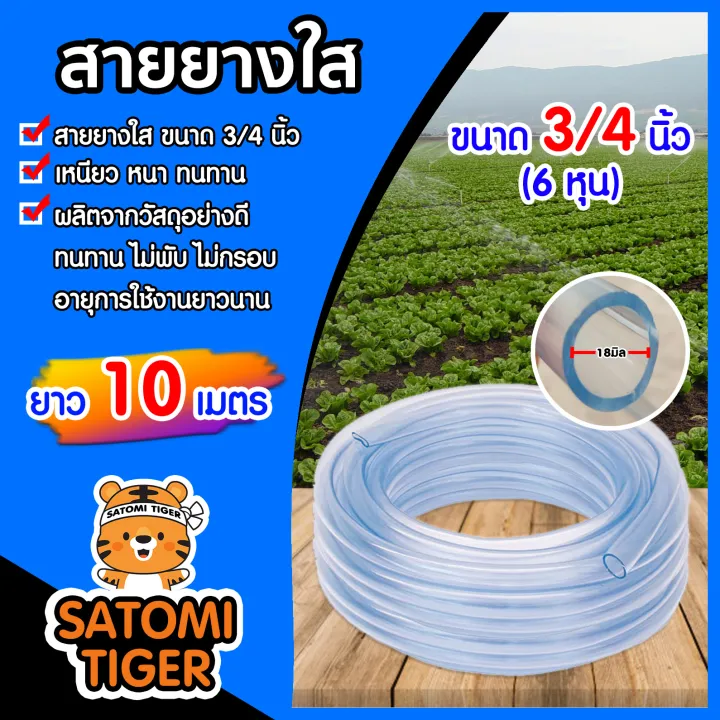 สายยางใส 6 หุน 10 เมตร เหนียว อ่อน ไม่พับงอ