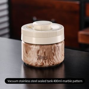 BINCOO Vacuum Sealed Coffee Bean Canister Coffee Storage Jar Home Stainless Steel Food-Grade Bottle 400ML/600ML/1200ML