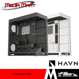 HAVN HS 420 VGPU HYBRID STRUCTURE MID TOWER CASE [BLACK/WHITE]