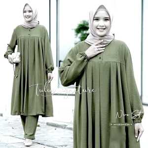 ONE SET NIRA | SETELAN TUNIK JUMBO TERBARU | setelan wanita kekinian | setelan viral wanita dewasa one set wanita terbaru one set wanita remaja trendi kekinian 2024