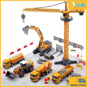 BabyBoss GLW Kid Alloy Model Toy Engineering Crane Construction Truck Vehicle Car Simulation Miniature Trak Jurutera