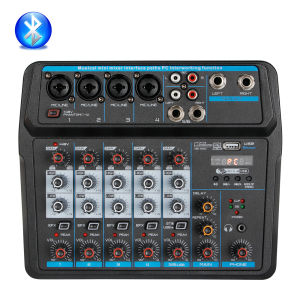Depusheng U4/6 Portable Mixing Console  Audio Mixer 4/6 Channel USB DJ Sound Controller Interface for PC Gaming Recording Streaming