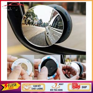2 Gương cầu lồi gắn kính hậu ô tô xoay 360 độ xóa điểm mù loại có viền - không viền