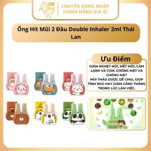 Ống Hít Thông Mũi 2 Đầu Double Inhaler 2ml Thái Lan Giảm Nghẹt Mũi Đau Đầu - Hinohouse