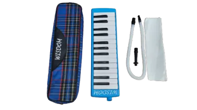 เมโลเดียน QM27A melodica 27 key กระเป๋าผ้าลายสก็อต พร้อมสายเป่าและปากเป่า