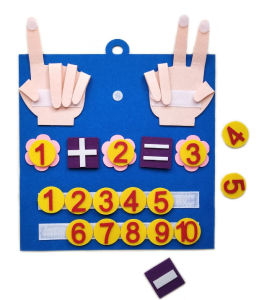 Felt Board Finger Counting Math Toy Numbers Kids Montessori Learning Educational Mainan Kira