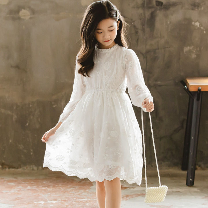 Váy công chúa bé gái phối khăn choàng ren - Hanyza Store