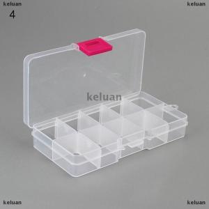{keluan} Plastic10 Slots Adjustable Jewelry Storage Box Case Craft Organizer Beads