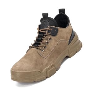 QINHUIZE Safety shoes mens smash-proof puncture winter cotton shoes non-slip comfortable work shoes safety shoes steel head work safety boots