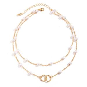 Geometric Multi Layer Alloy Necklace With Metal Sequins And Faux Pearls Perfect For Parties Festivals And Nightclubs