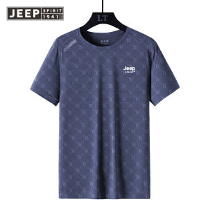 JEEP SPIRIT Element B In Toàn Bộ Chữ Lụa Băng Công Nghệ Đen Giải Trí Ngoài Trời Lạnh Những Người Yêu Thích Thể Thao Áo Phông Ngắn Tay Cho Nam