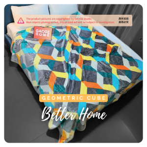 Premium Velvet Blanket - Modern Geometric Pattern Breathable Machine Washable 400 GSM Gaoge CRYSTAL