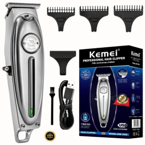 Kemei km 1949 Professional Hair Trimmer Cordless Electric Hair Clipper Mens Grooming Set Rechargeable Hair Cutting T Blade Finish Machine.