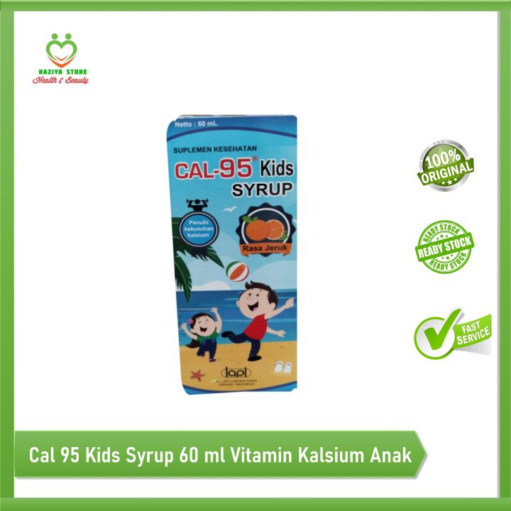 Cal 95 kids syrup 60 ml Vitamin Kalsium Dan pertmbuhan tulang dan gigi anak