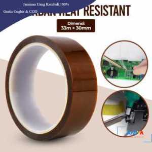 NIKTO Tape Lakban Heat Resistant Polyimide High Temperature Adhesive 33m x 10mm - Brown