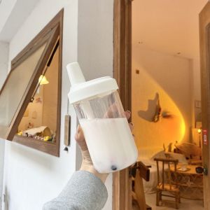 LLSBB Anti-fall Outdoors Water Cup Portable Large-capacity Water Bottle Straw Cup Plastic Kettle Drink Cup