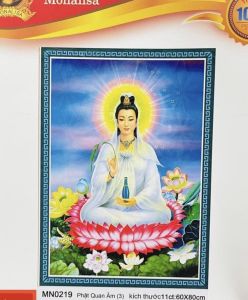 Tranh thêu chữ thập Quan Thế Âm Bồ Tát (Tranh thêu kín) nhiều mẫu & kích thước