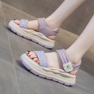 Free Shipping 2026 New Spring Collection: Fashionable And Comfortable Thick-Soled Sandals For Women Featuring A Breathable White Design Versatile Style And Suitable For Casual Wear Sports And The Beach