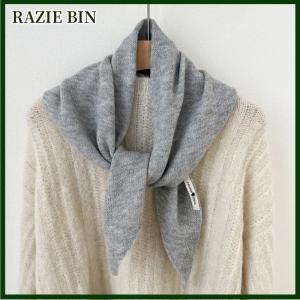 RAZIE BIN Korean Style Striped Solid Color Wool Knitted Triangular Small Scarf Shawl Headscarf Knitted Scarf Multi-functional Warm Scarf