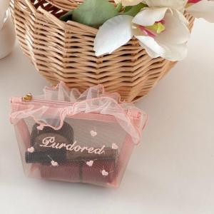 Travel Friendly Makeup Organizer Transparent Mesh Sections And Functional Storage Compartments for Travel