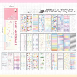 CuddleCove Color Card Sticker Book Geometric Dot Number Paper Stickers Set for Planner Journal Scrapbook DIY