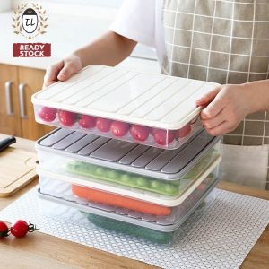 Food Container Kitchen Storage Box White Grey Fridge Container Bekas Makanan Peti Sejuk