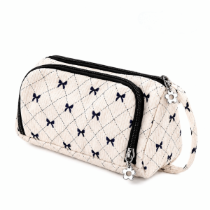 Q-1151 STORE Multifunctional Large Pencil Case Big Capacity Fashion Canvas Pencil Pouch Desk Organizer Stationery Box