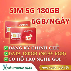 FREESHIP - CHƯA KÍCH HOẠT  [HCM] Sim 5G viettel 180GB sử dụng toàn quốc