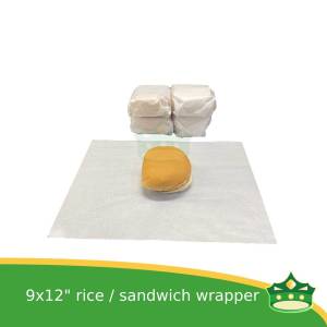 [100 pcs] paper wrapper sheet with lamination for rice burgers sandwiches or liner for food trays