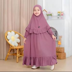 GAMIS ANAK PEREMPUAN TERBARU LENGKAP DENGAN HIJAB SYARI UNTUK USIA 3 - 10 TAHUN GAMIS MANASIK ANAK