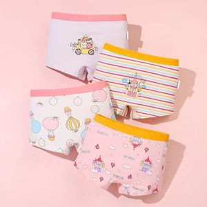 Kids High Quality 4 in 1 Pure Cotton Affordable Cute Colorful and Stylish Panty Shorts for Kids Girls 1-14 Years Old