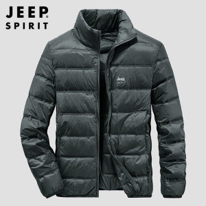 JEEP SPIRIT Áo Khoác Lông Vũ Cho Nam Áo Khoác Lông Vũ Cổ Đứng Siêu Nhẹ Áo Khoác Đôi Lông Vịt Màu Trắng Thường Ngày Ngoài Trời Ấm Áp Mùa Thu Và Mùa Đông