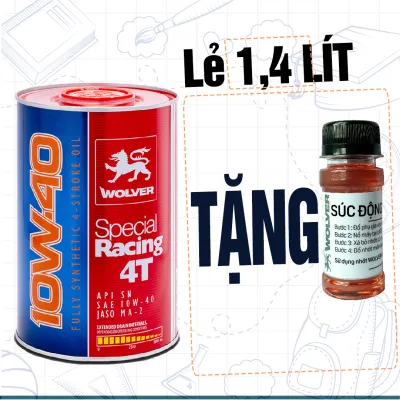 (Lẻ) 14 Lít Nhớt Wolver Special Racing 10W40 Fully Synthetic Nhớt Xe Máy Nhập Đức