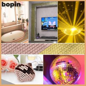 Bopin สติกเกอร์กระเบื้องโมเสคกระจกขนาด4x100ซม. แบบ DIY สติกเกอร์ติดผนังอะคริลิคทรงสี่เหลี่ยมขนาดเล็กมีกาวในตัวงานฝีมือตกแต่งบ้านงานปาร์ตี้