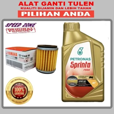 PETRONAS SPRINTA F900 10W-50 FULLY SYNTHETIC MOTORCYCLE ENGINE OIL WIHT YAMAHA OIL FILTER / MINYAK 4T / Y15ZR / LC135