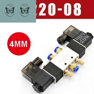 CGdailyToolsMix Solenoid Valve Air Pneumatic 4V220-08 5 way 2 Position Exhaust Coil Aluminum electric Double Coils