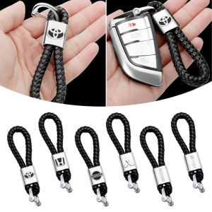 【COD+IN STOCK+Fast Delivery】Car Keychain Metal Leather Braided Woven Rope Keychain Universal Car Key Holder Car Motorcycle Key Anti Loss Pendant Keying Car Styling 3D Key Chain Holder Keychain Accessories Car Interior decoration Car Accessories Inside