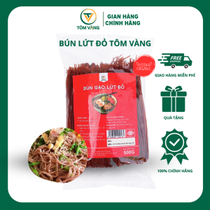Bún Gạo Lứt Đỏ Tôm Vàng Ăn Kiêng Healthy Eatclean Tiểu Đường Thực Dưỡng Gym - Gói 500g