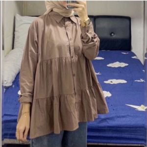 AYDA - Dita Blouse Wanita | KEMEJA RUFFLE WANITA RAMPEL FULL KANCING BUSUI FRIENDLY