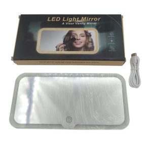 SEAMETAL Car Makeup Mirror Sun Visor Mirror with Led Light Three-level Brightness Cermin Mekap Pandang Belakang Kereta