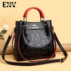 JIVIVIL กระเป๋าสะพาย ถือ ผู้หญิง ความจุใหญ่ ลายตัวอักษร สไตล์ตะวันตก ราคาที่สูง ใส่ของได้เยอะ งานสวย ดีไซน์ ทันสมัย