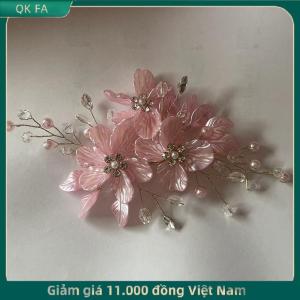 QK FA ✨ Ngọc Trai Rhinestone Hoa Cưới Tóc Clip Tóc Phụ Kiện Cho Phụ Nữ Handmade Đính Cườm Kẹp Tóc Tóc Đồ Trang Sức Cô Dâu Mũ sắt